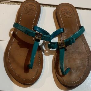 Tory Burch Turquoise Leather Sandals